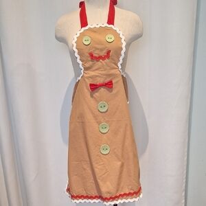 Jessie Steele Gingerbread Man Apron with Red and Green Accents